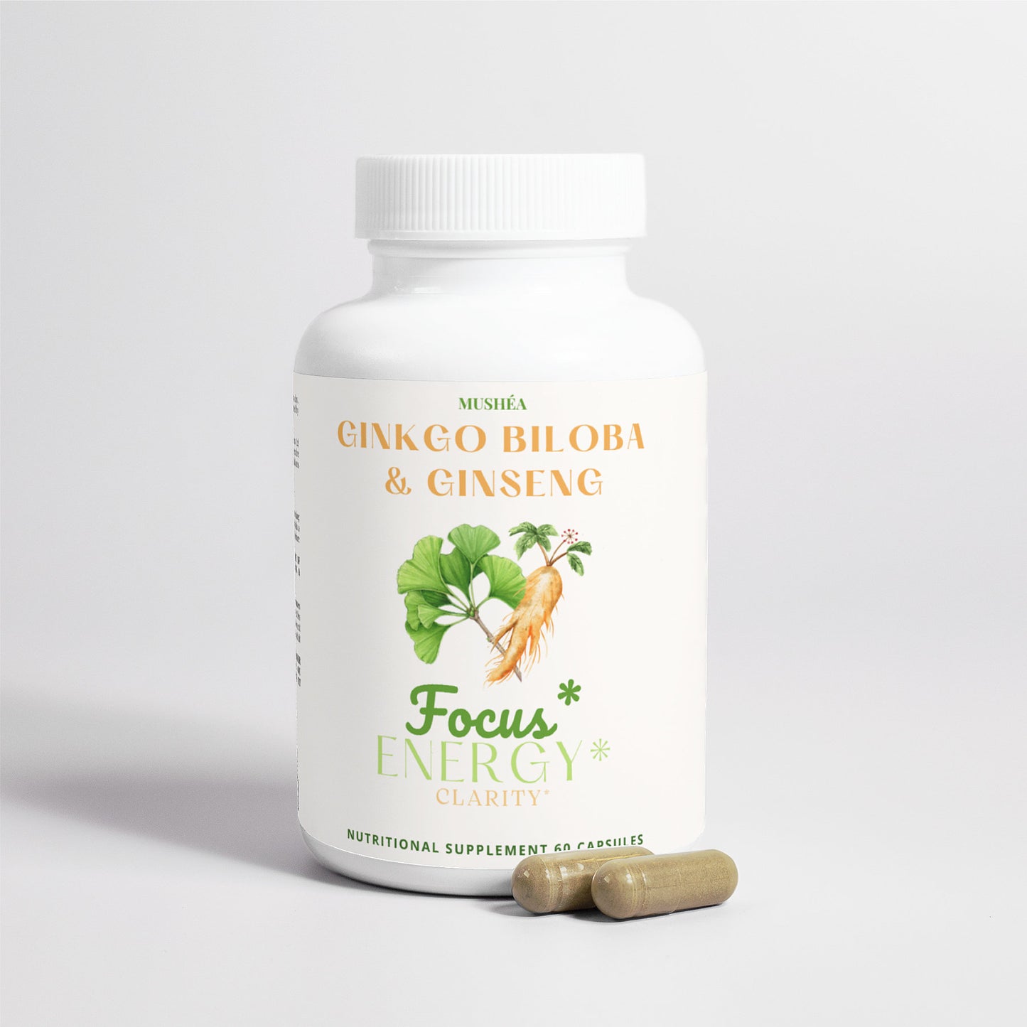 Brain Focus & Memory Support Capsules with Ginkgo & Ginseng