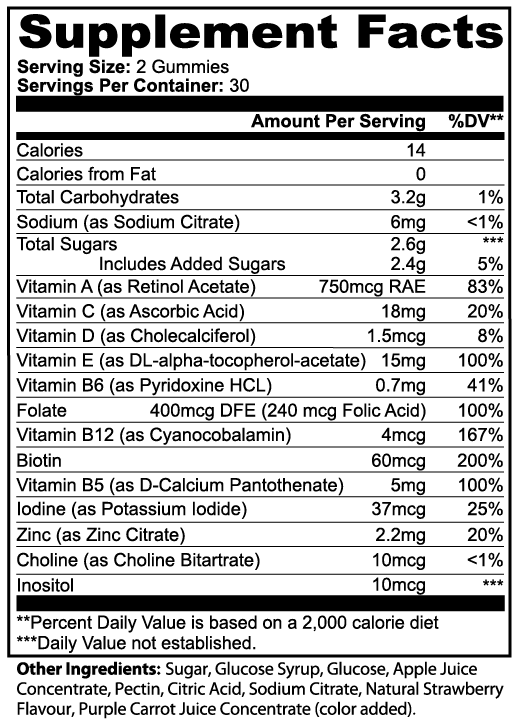 Gummies multivitaminés quotidiens pour l'énergie et le soutien immunitaire