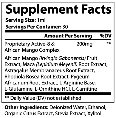 Gouttes de mangue africaine pour le métabolisme et l'appétit