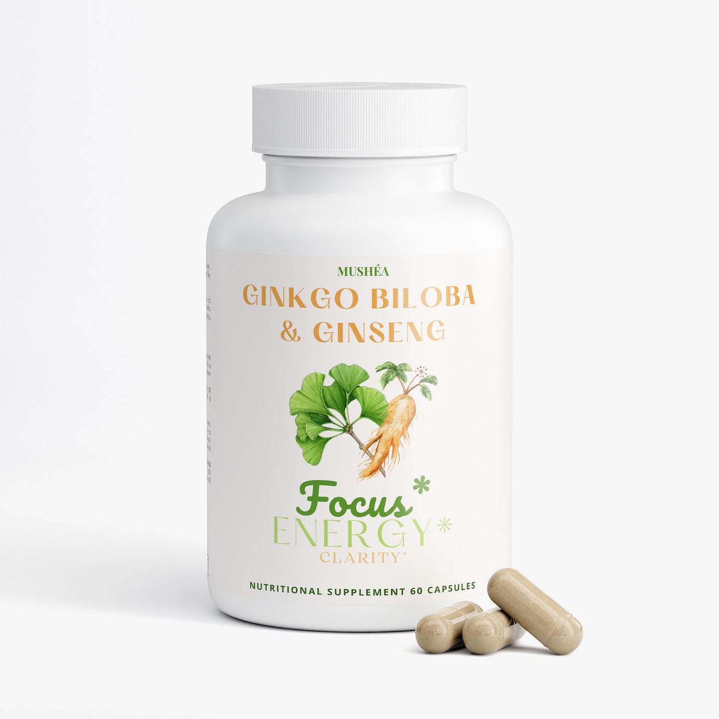 Brain Focus & Memory Support Capsules with Ginkgo & Ginseng