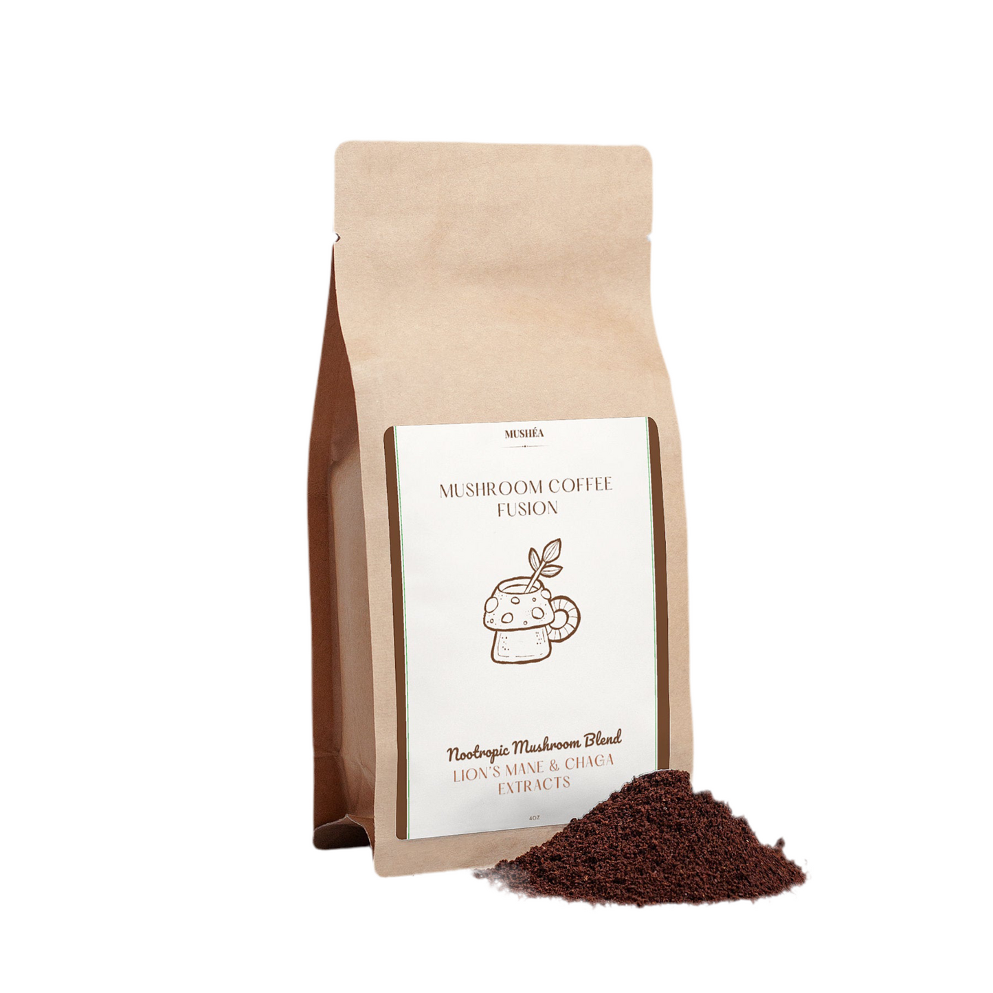Café aux champignons, crinière de lion et cordyceps – Mélange concentration et énergie – 113 g